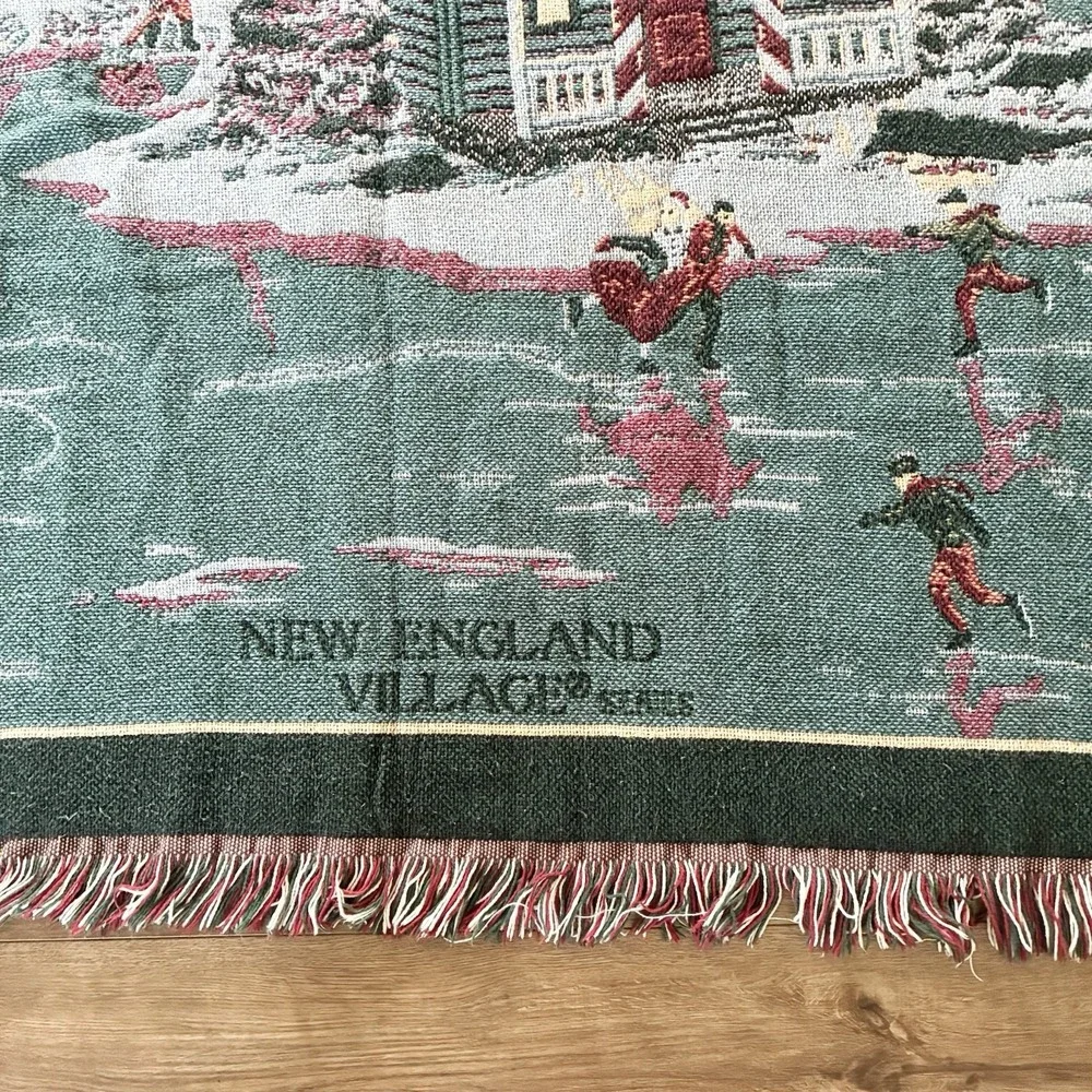 VTG Department 56 Christmas Winter New England Series Woven Cotton Throw Blanket